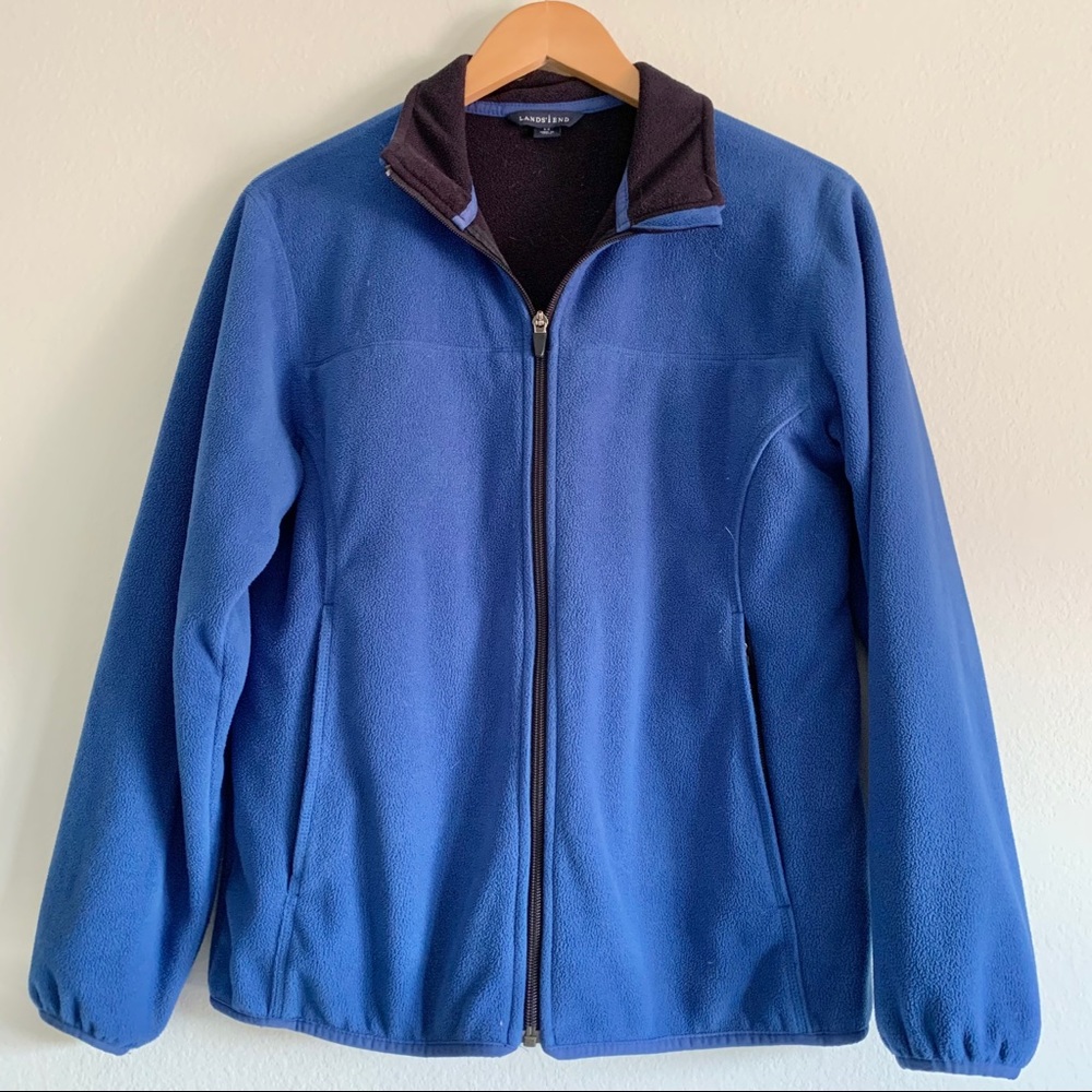 Land’s end full zip blue fleece jacket